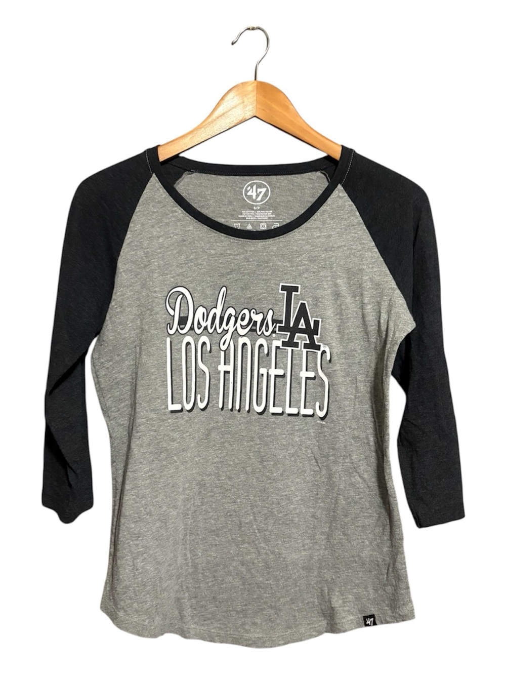 47 Los Angeles Dodgers Blue and Grey Raglan Tee